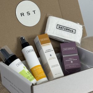 ritual antiedad en 3 pasos rst cosmetics con productos completos en caja