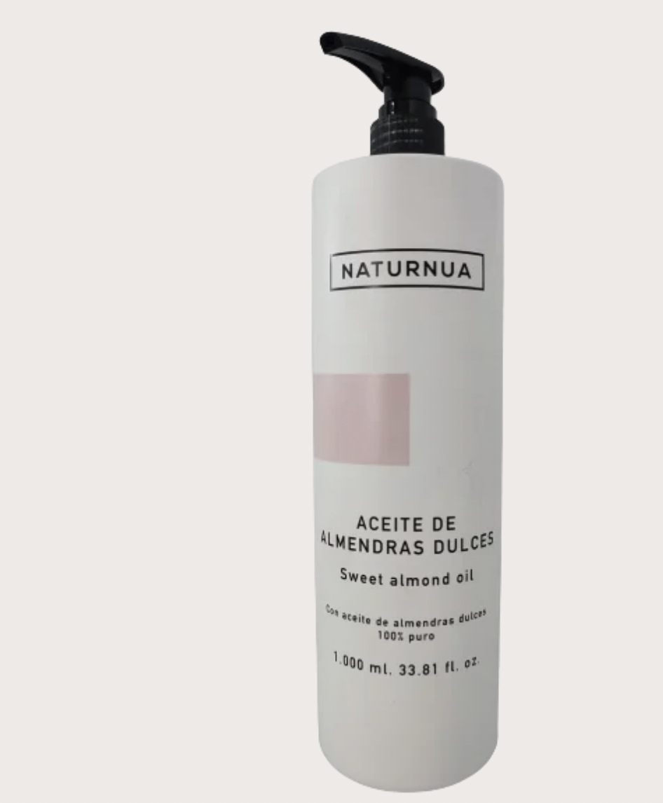 aceite de almendras dulces Naturnua 1000 ml para cuidado corporal y masaje