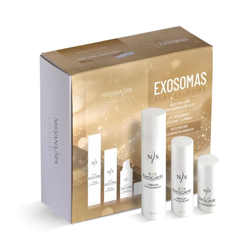 Pack Exocare con exosomas Nirvana Spa, sérum, crema y contorno de ojos
